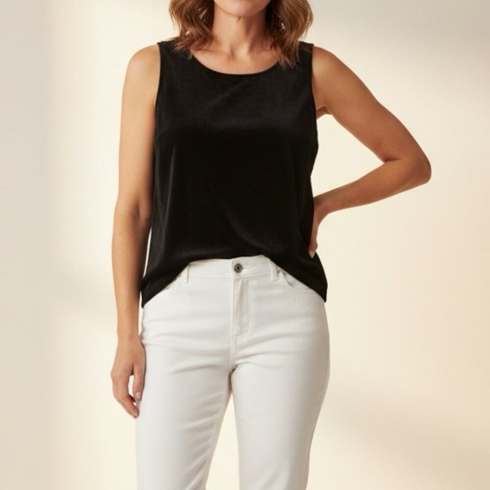 Chico’s‎ Travelers Black Stretch Tank Sleeveless Travel Knit Size 2 Large